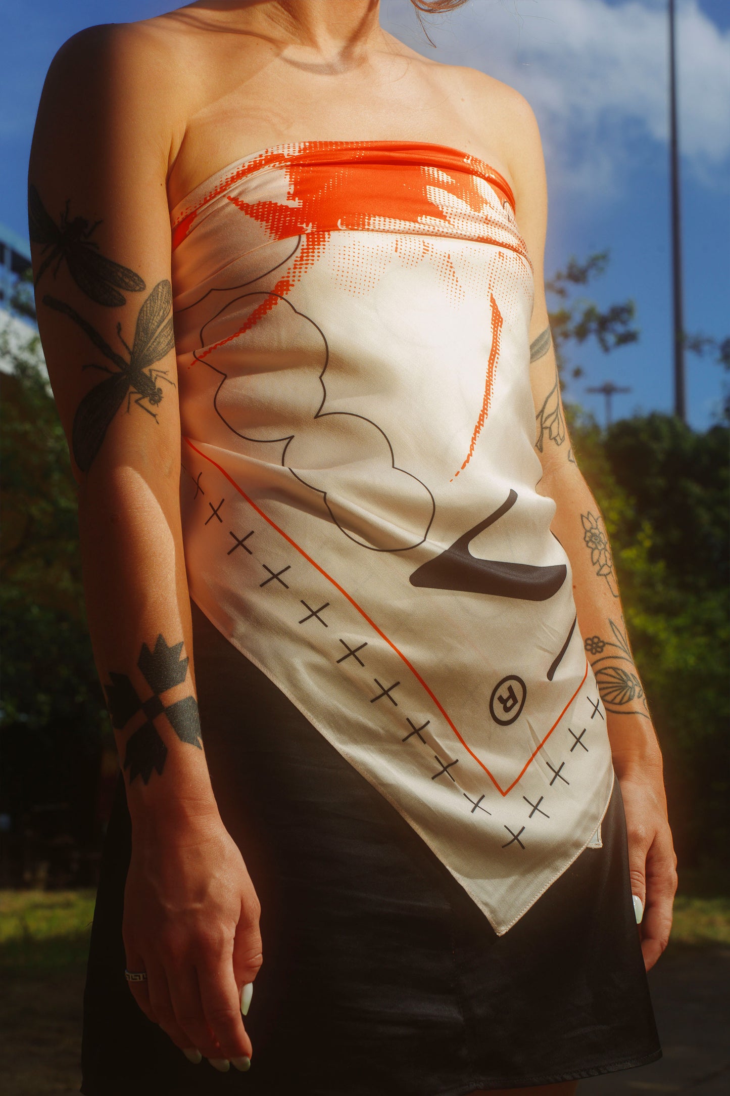 SILK SCARF ‘DRAGON FRUIT’