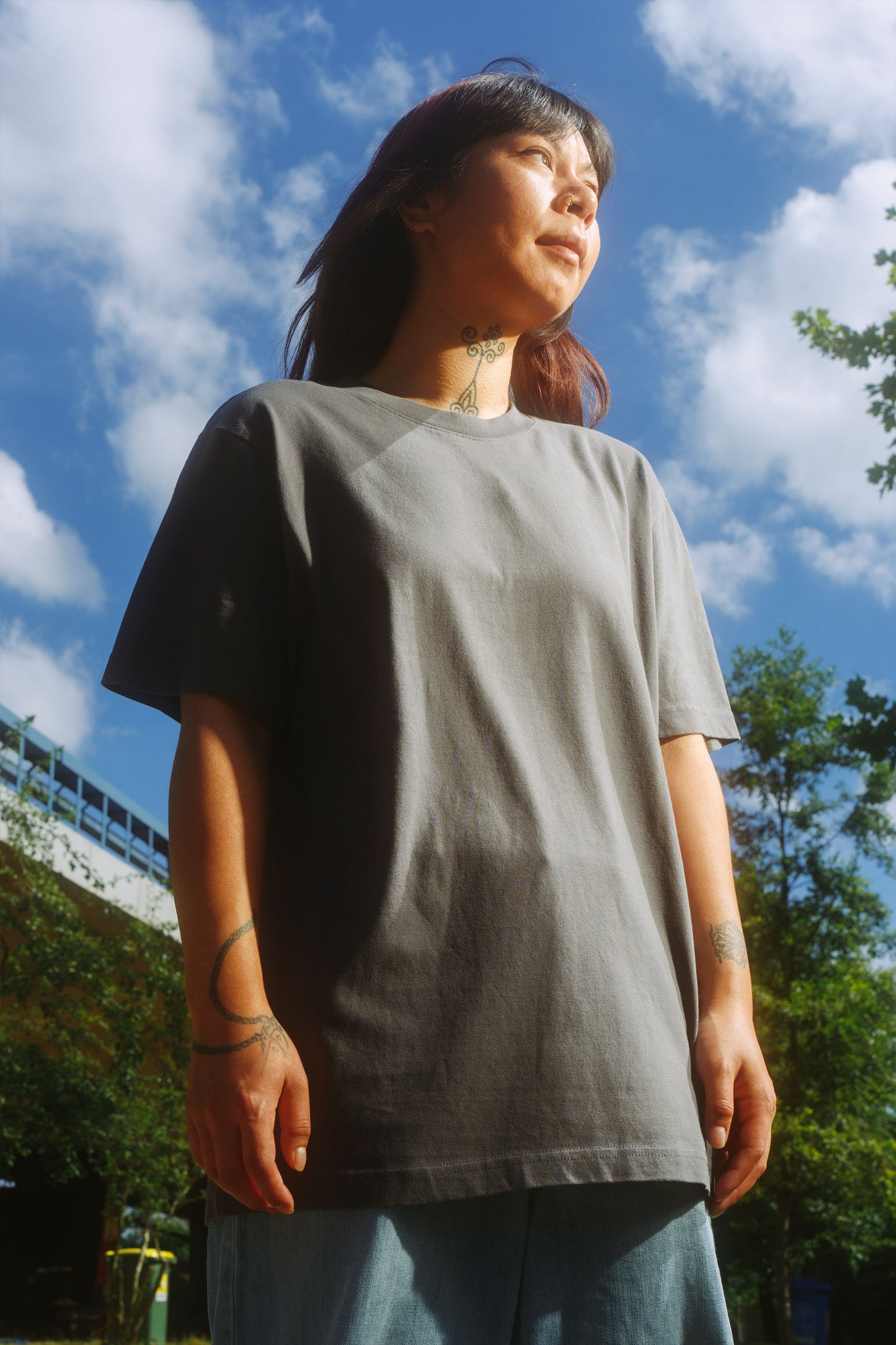 T-SHIRT GREY 'CROSS'
